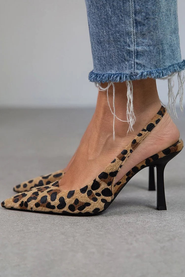 Xyla - Leopard Slingback Heels
