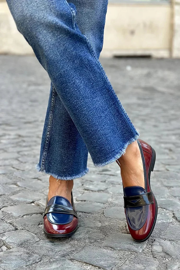 Noa - Shiny Tricolore Loafer