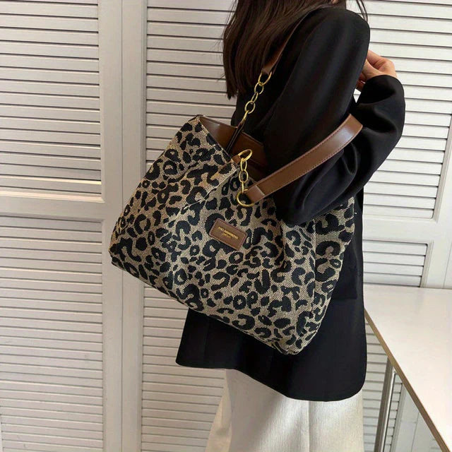 Selene - Chic Leopard Print Tote Bag