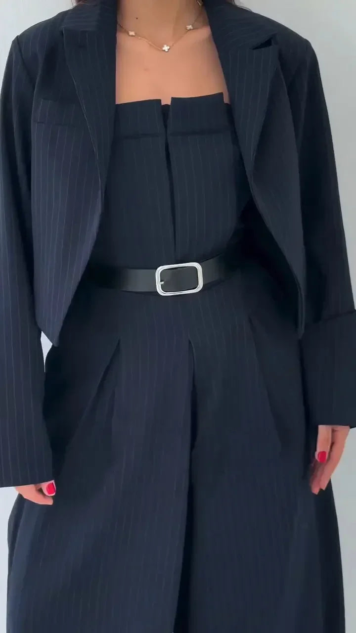 Éclat Ensemble – Tailored Bustier, Blazer & Trouser Set