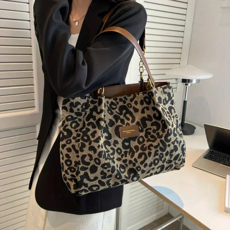 Selene - Chic Leopard Print Tote Bag