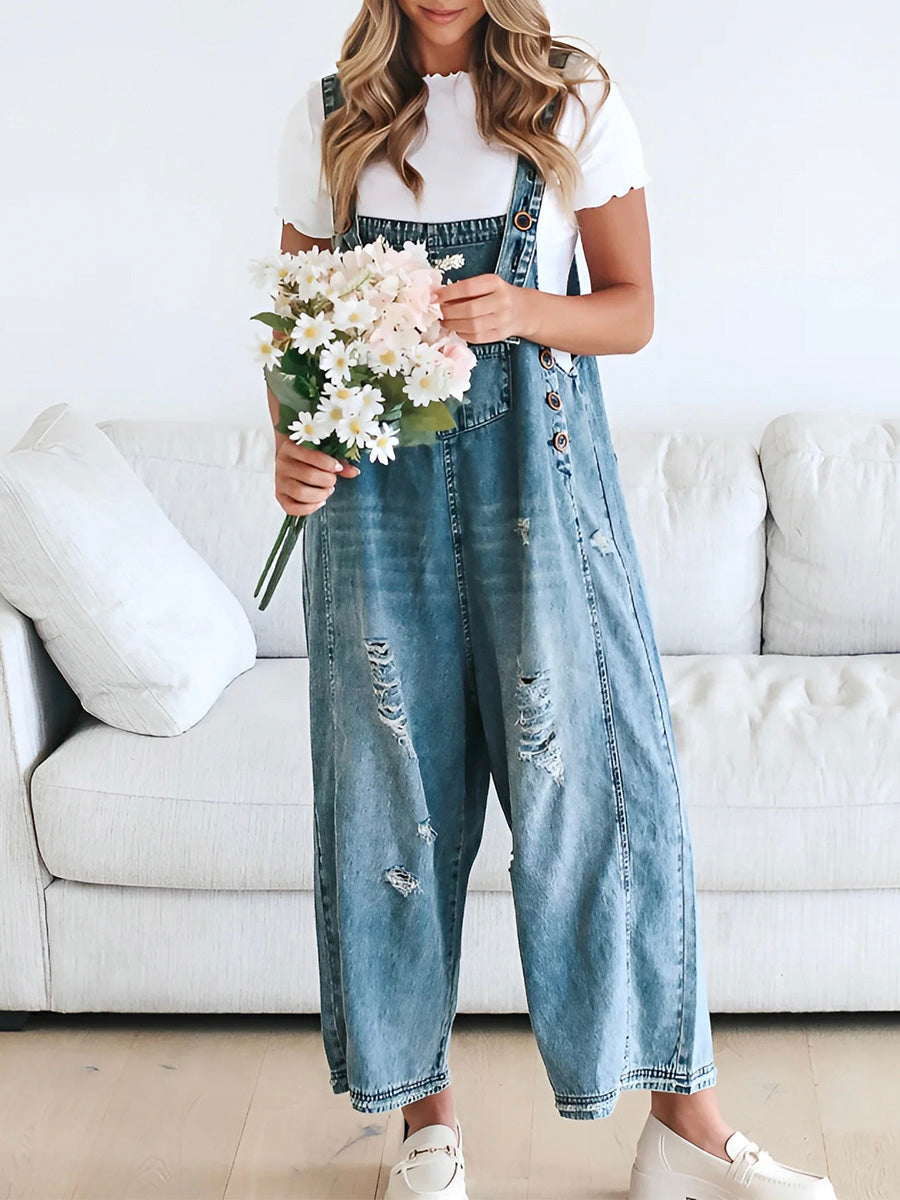 Olivia - Classic Women’s Denim Overalls with Pockets