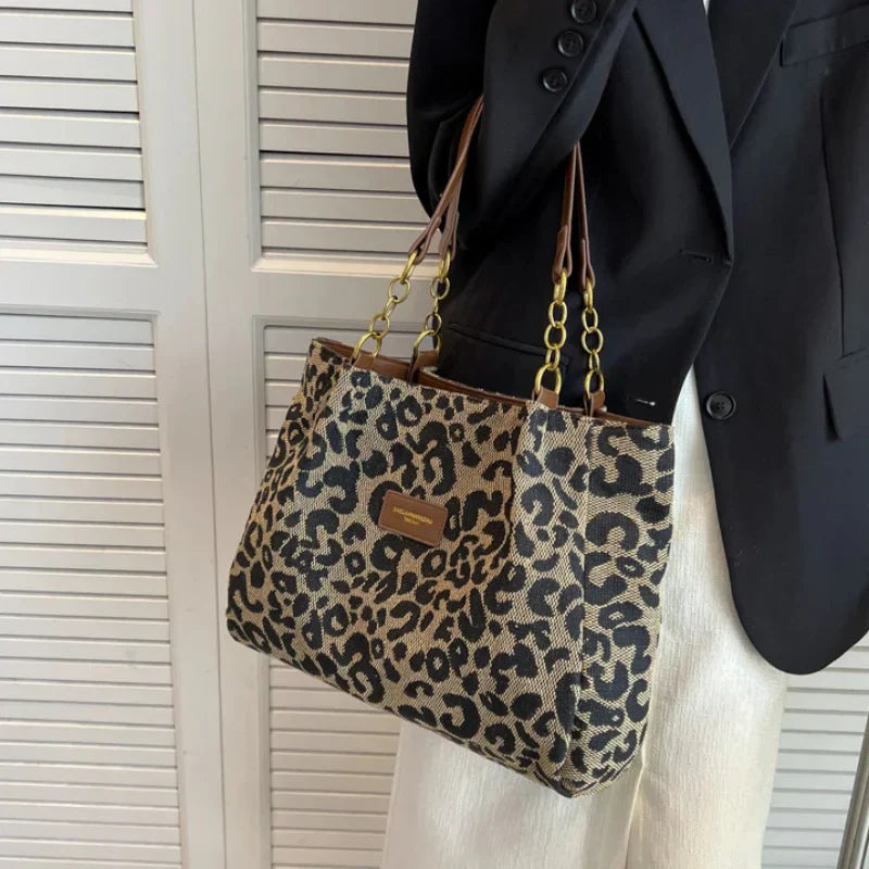 Selene - Chic Leopard Print Tote Bag
