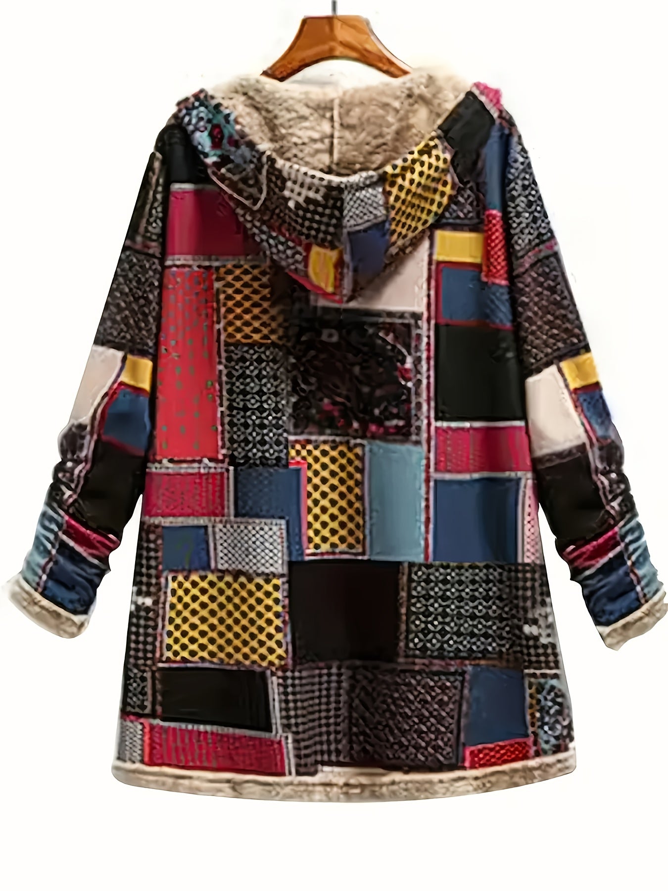 Maelle - Boho Patchwork Hooded Winter Coat