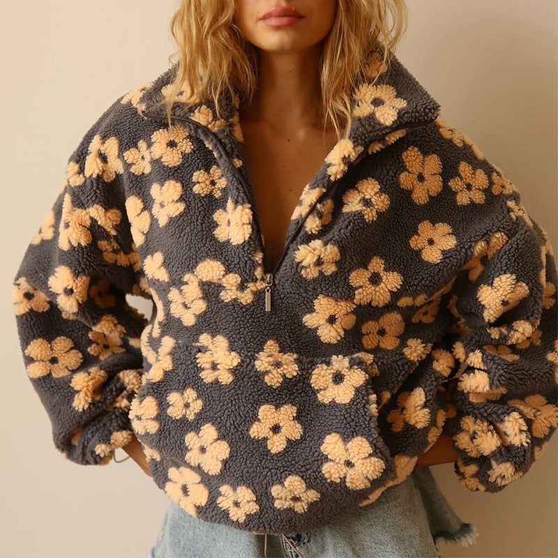 Daisy - Cozy Floral Fleece Pullover