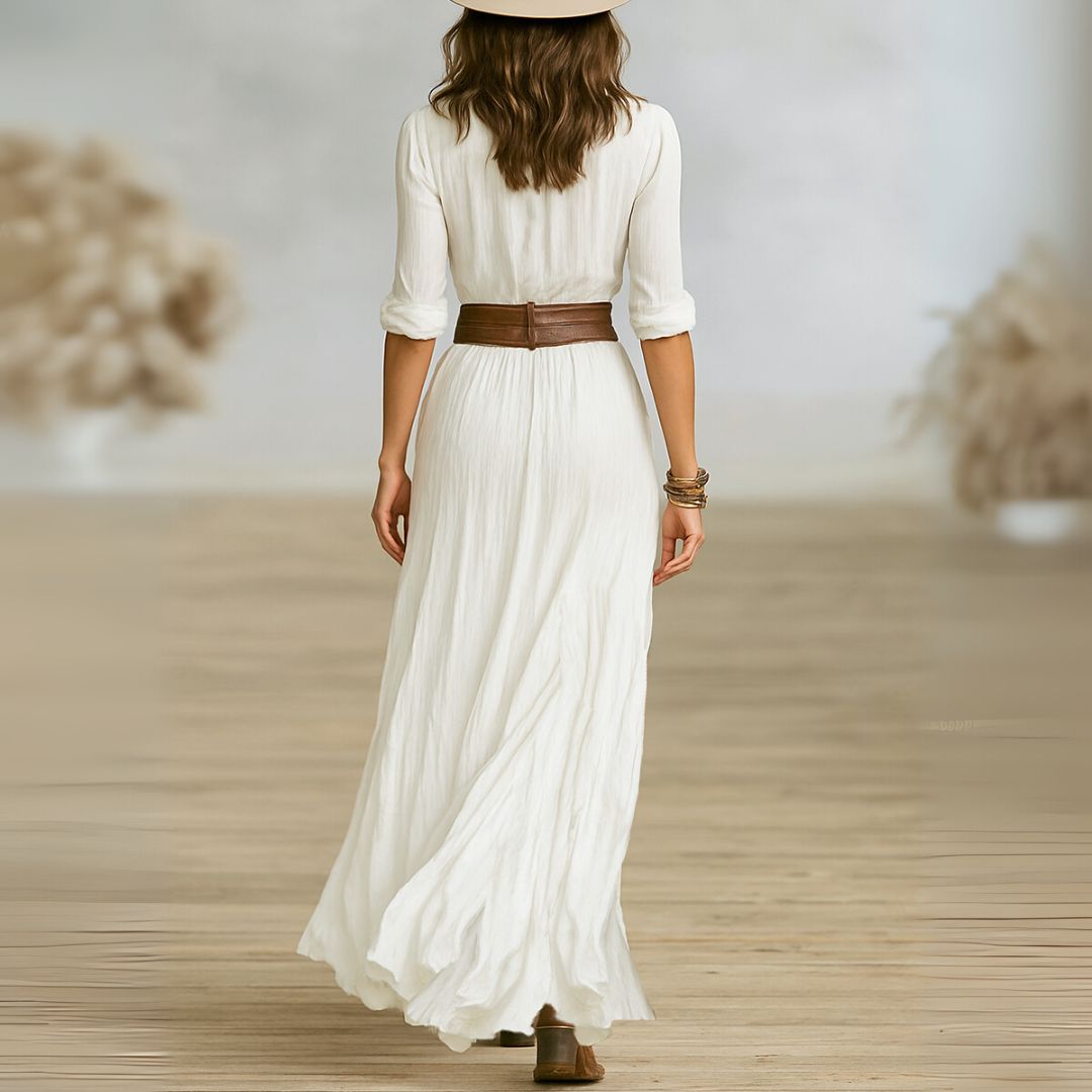 Ida - Boho Long Sleeve Split Maxi Dress