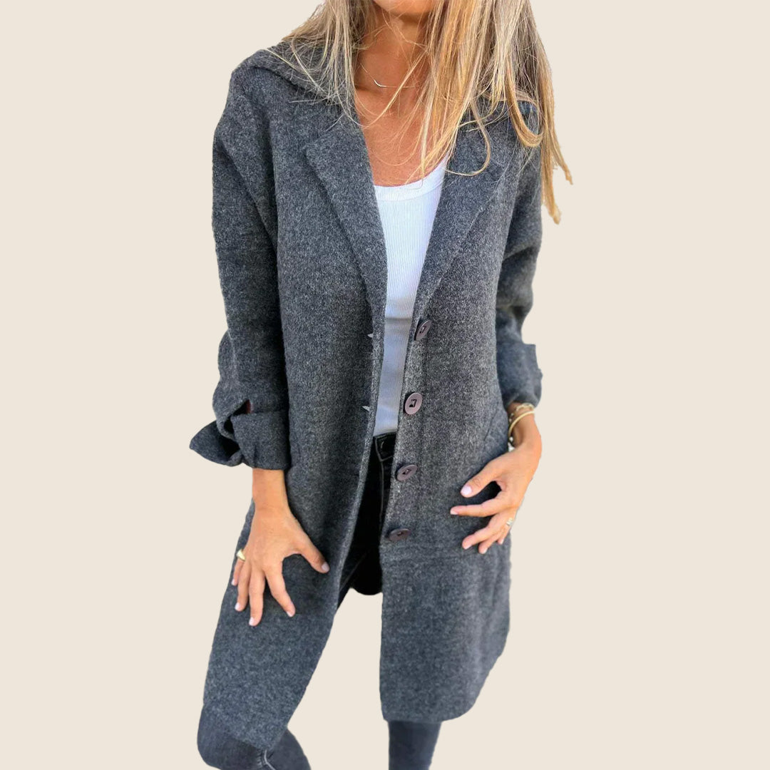 Marcelle - Chic Hooded Coat with Pockets