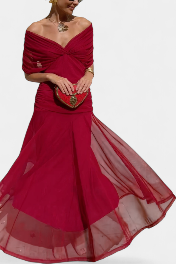 Alondra – Elegant Formal Dress with Off-Shoulder Design