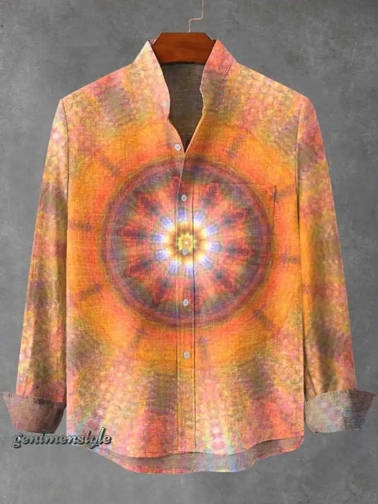 Arietta - Artistic Printed Button-Up Blouse