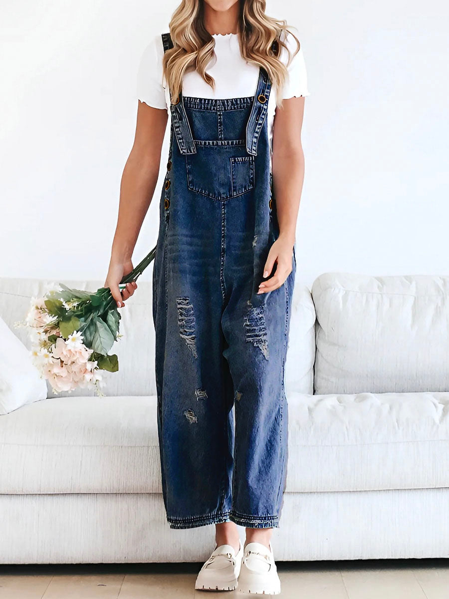 Olivia - Classic Women’s Denim Overalls with Pockets