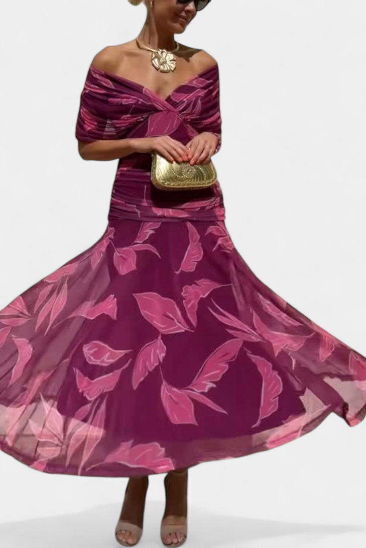 Alondra – Elegant Formal Dress with Off-Shoulder Design