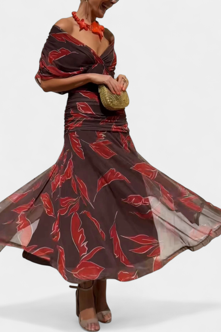 Alondra – Elegant Formal Dress with Off-Shoulder Design