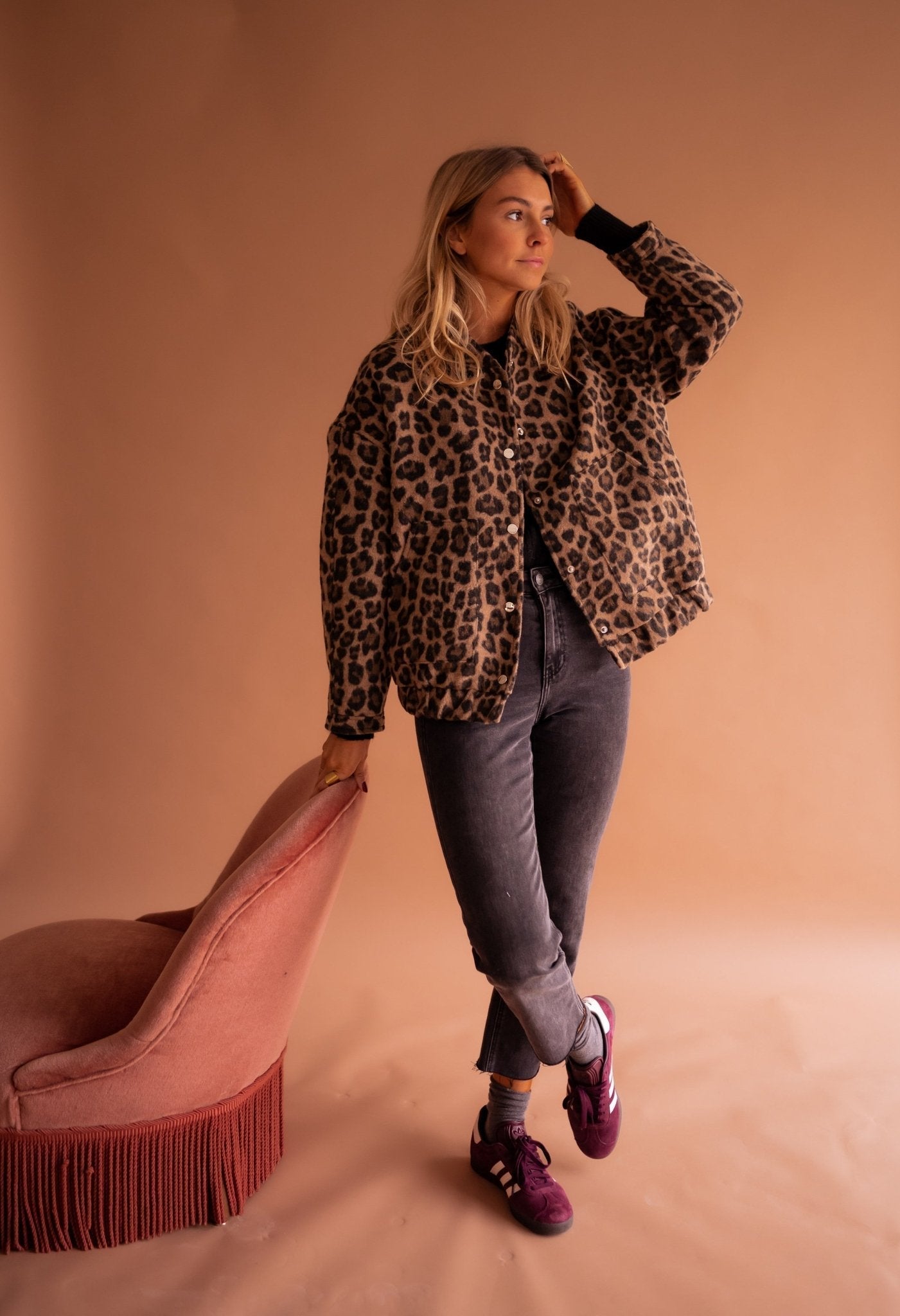 Savannah - Leopard Print Zip-Up Jacket