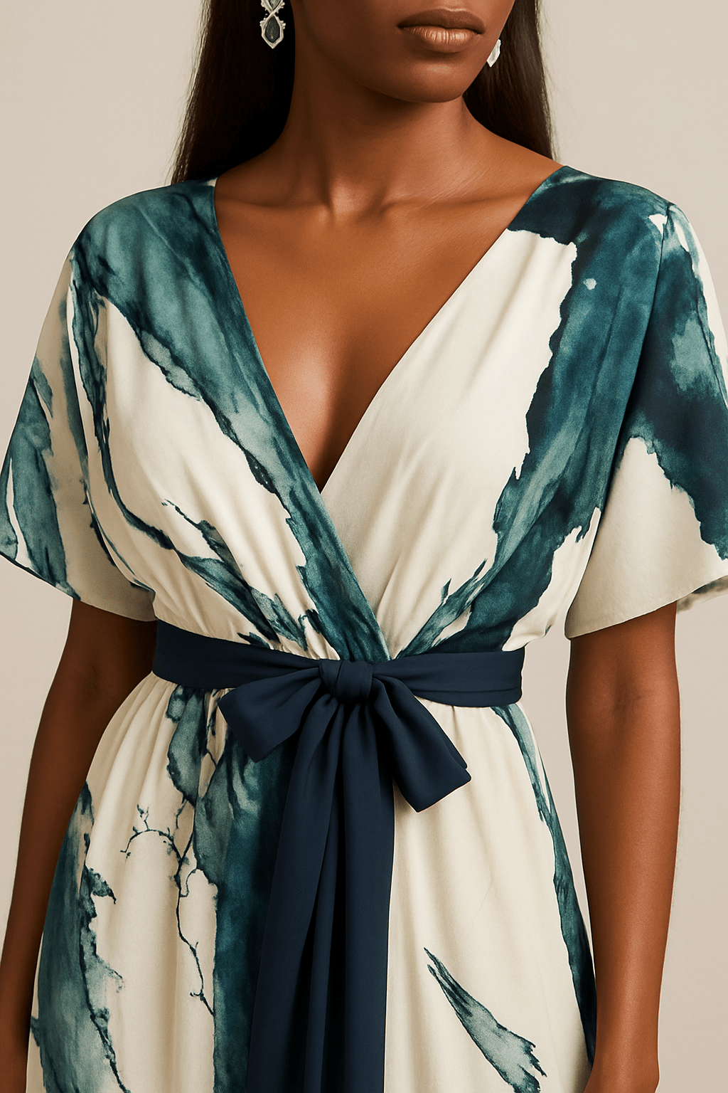 Isla - Elegant Printed Maxi Dress with Waist Tie