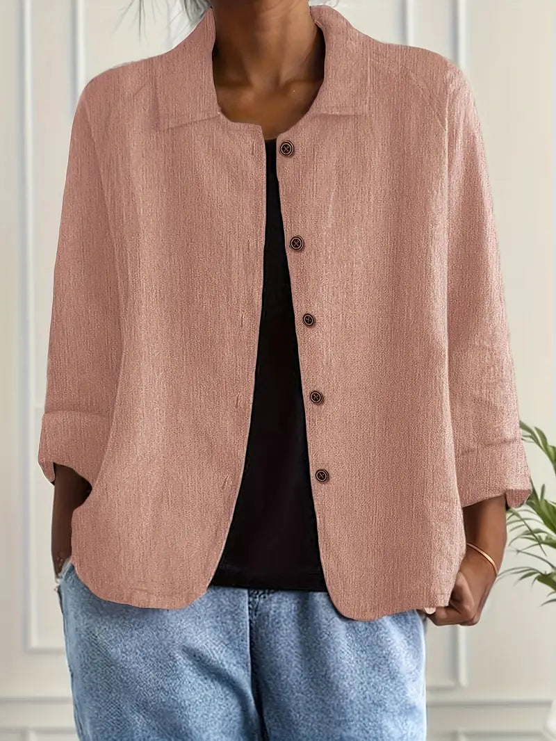Sofia - Button-Up Blouse with Classic Collar