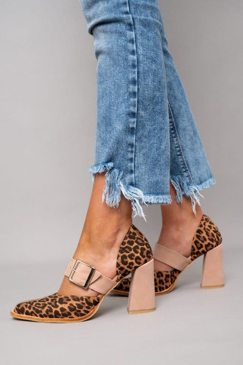 Selveta - Leopard Stable Heel Sandals