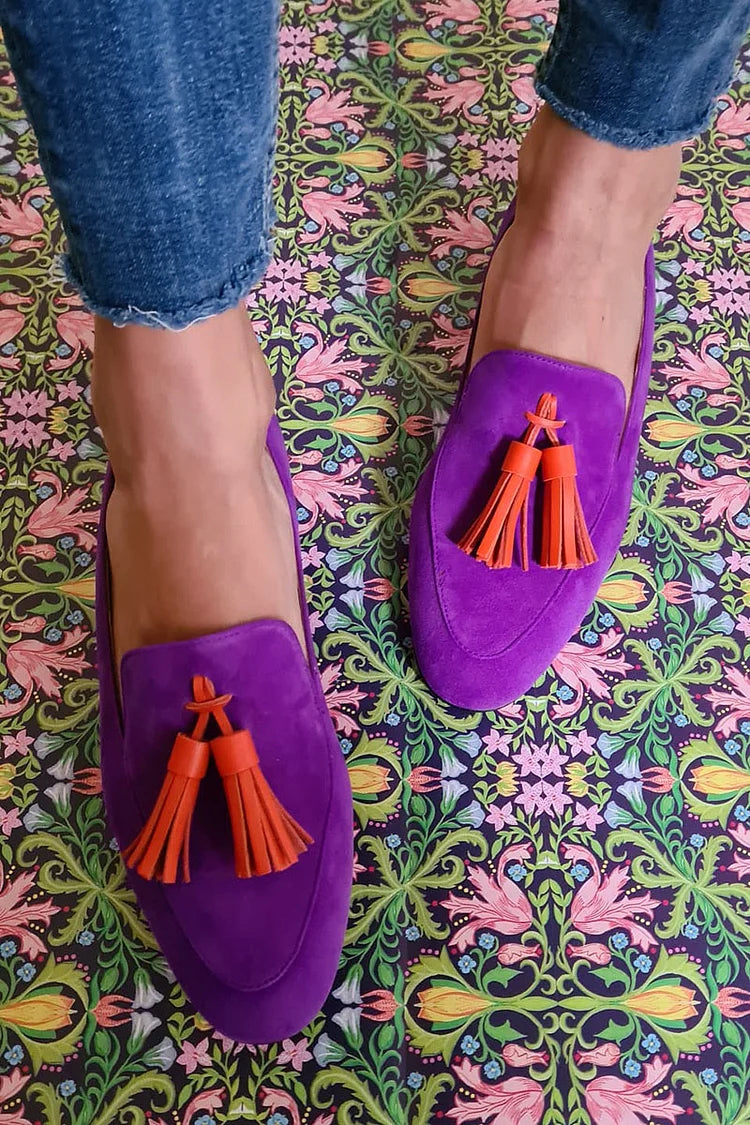 Reese - Purple Loafers With Tassels