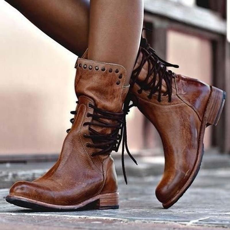 Caithlyn - Vintage Lace-Up Boots