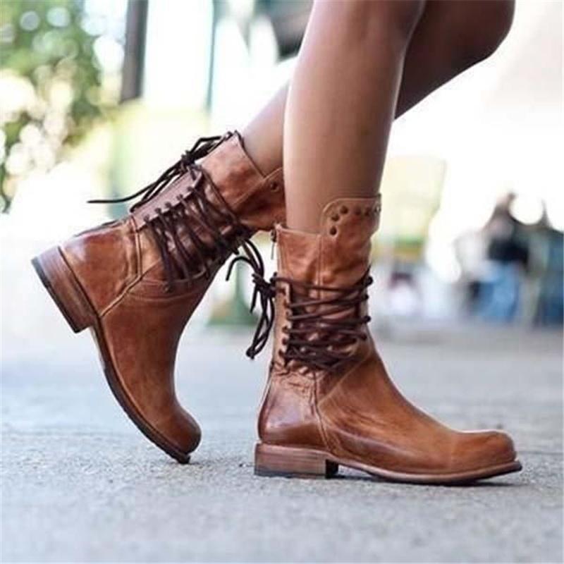 Caithlyn - Vintage Lace-Up Boots