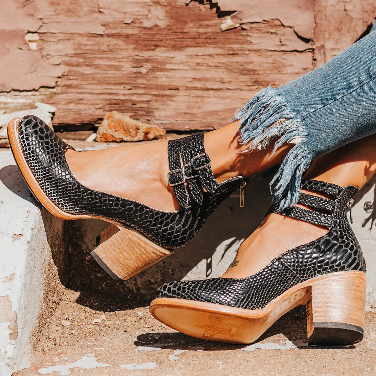 Ginevra - Multi-Strap Heels with Thick Heel