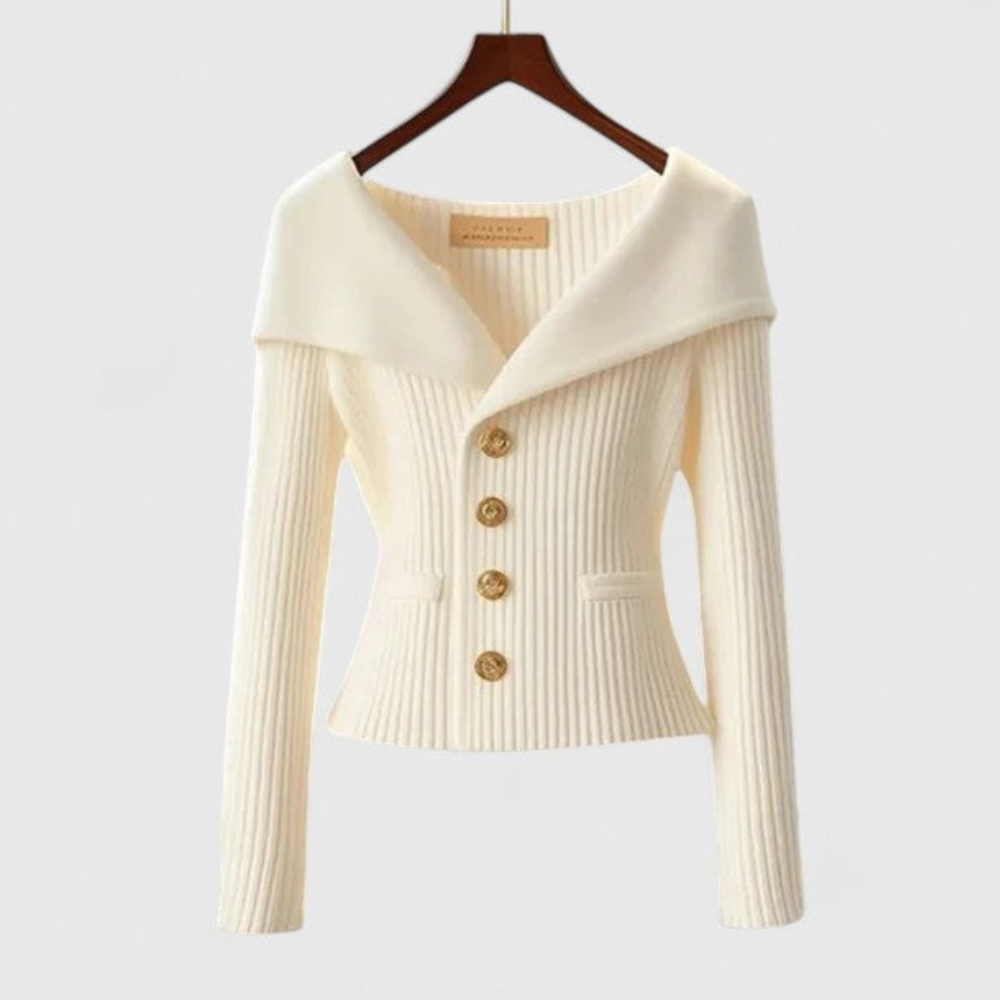 Avelora – Elegant Off-Shoulder Buttoned Top