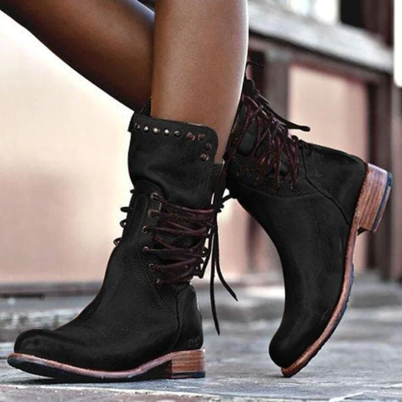 Caithlyn - Vintage Lace-Up Boots