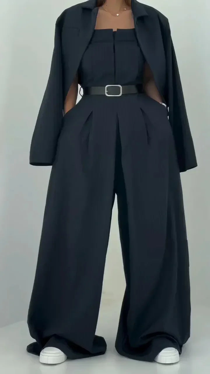 Éclat Ensemble – Tailored Bustier, Blazer & Trouser Set