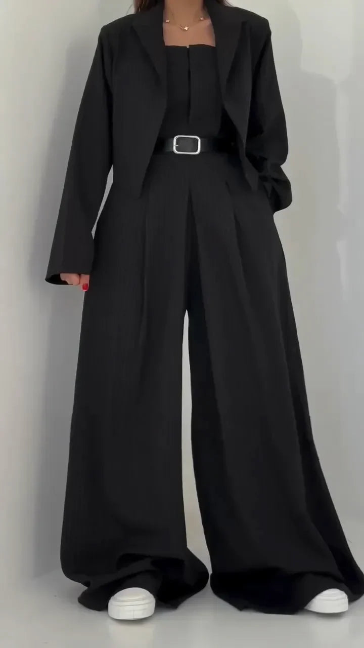 Éclat Ensemble – Tailored Bustier, Blazer & Trouser Set