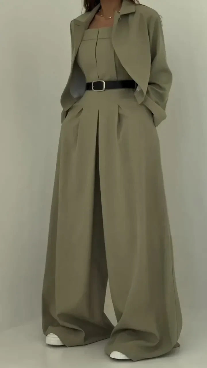 Éclat Ensemble – Tailored Bustier, Blazer & Trouser Set