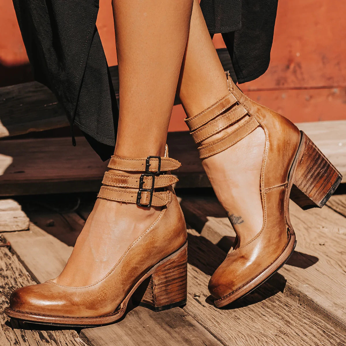 Ginevra - Multi-Strap Heels with Thick Heel