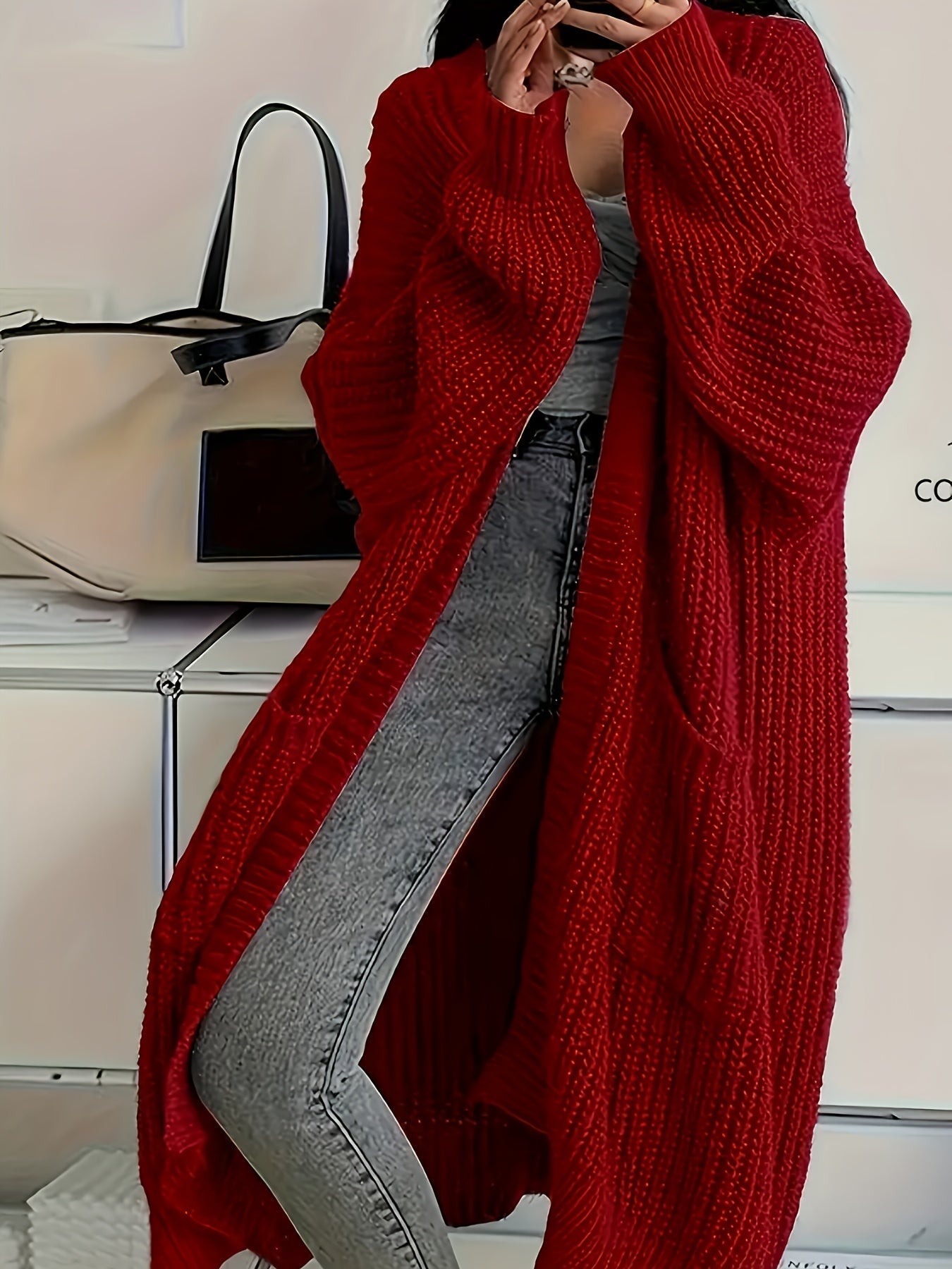 Rowan - Long Open-Front Cardigan