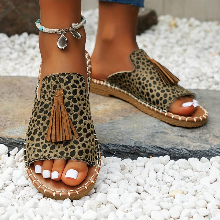 Lorraine - Boho Tassel Sandals Casual Slip-On Flats