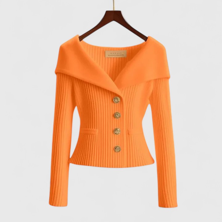 Avelora – Elegant Off-Shoulder Buttoned Top