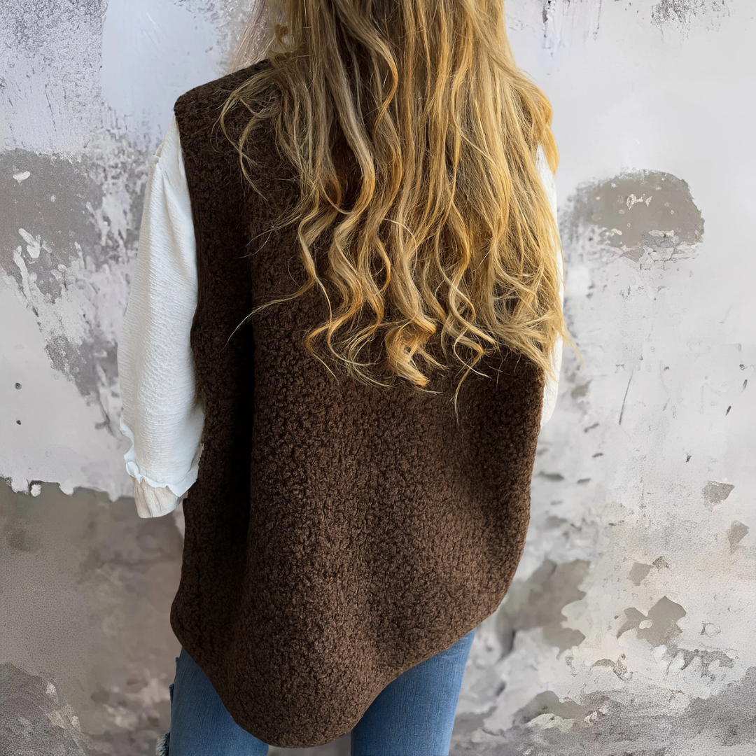 Joan - Women’s Button-Up Vest with Pockets