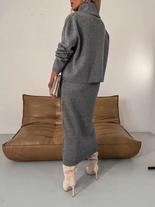 Elena - Knit Sweater Dress with Layered Versatility