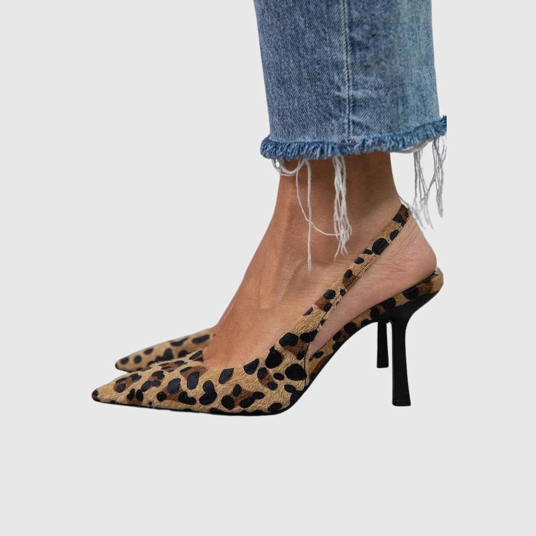 Leona - Leopard Print Slingback Heels