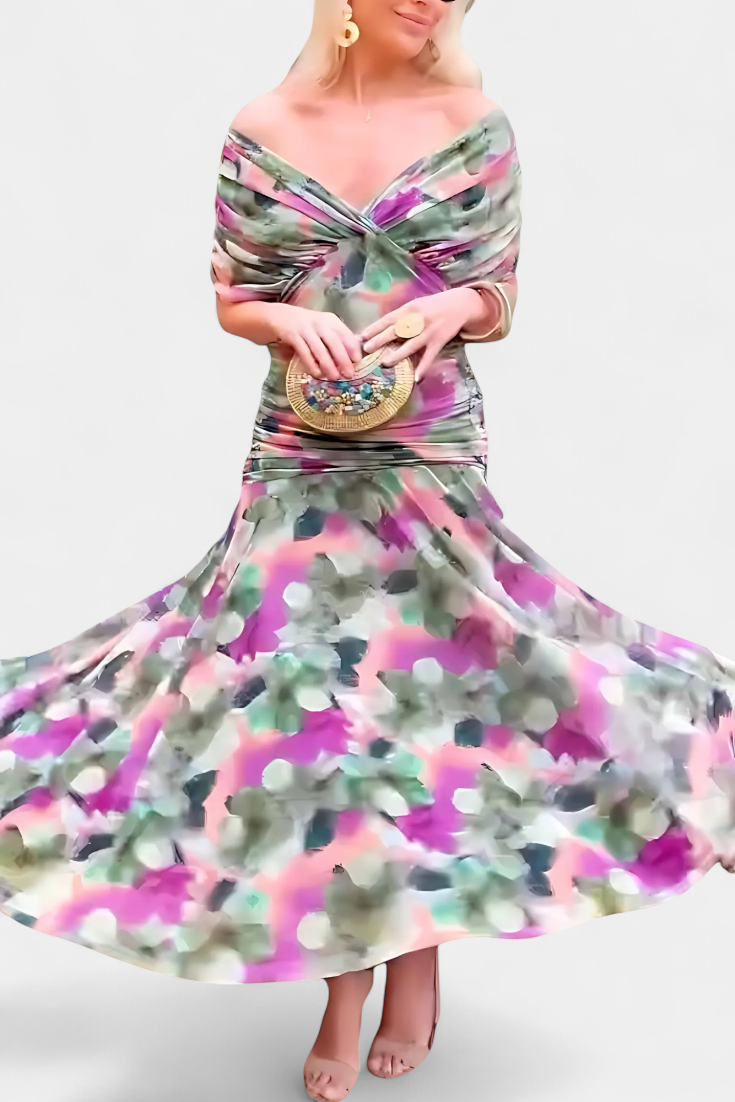 Alondra – Elegant Formal Dress with Off-Shoulder Design
