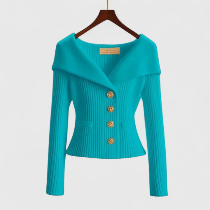 Avelora – Elegant Off-Shoulder Buttoned Top