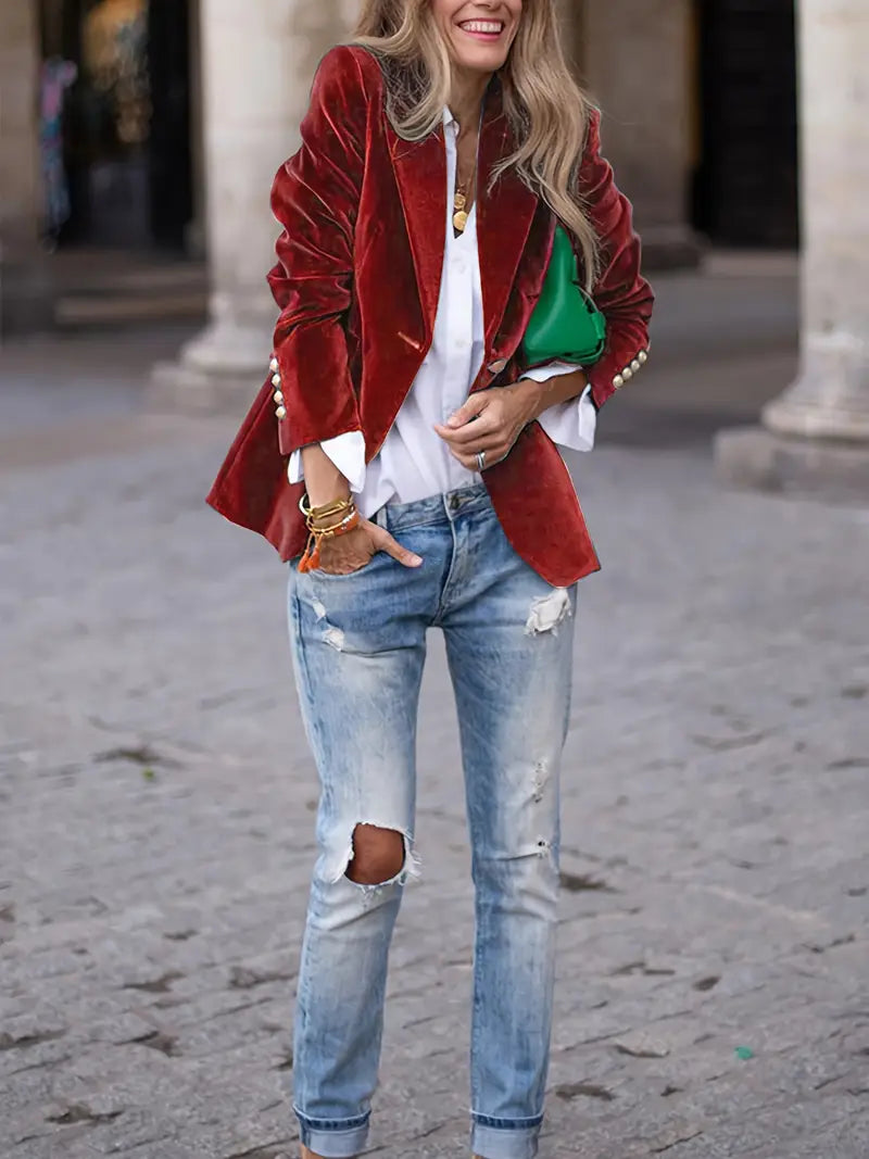Julissa - Tailored Velvet Blazer