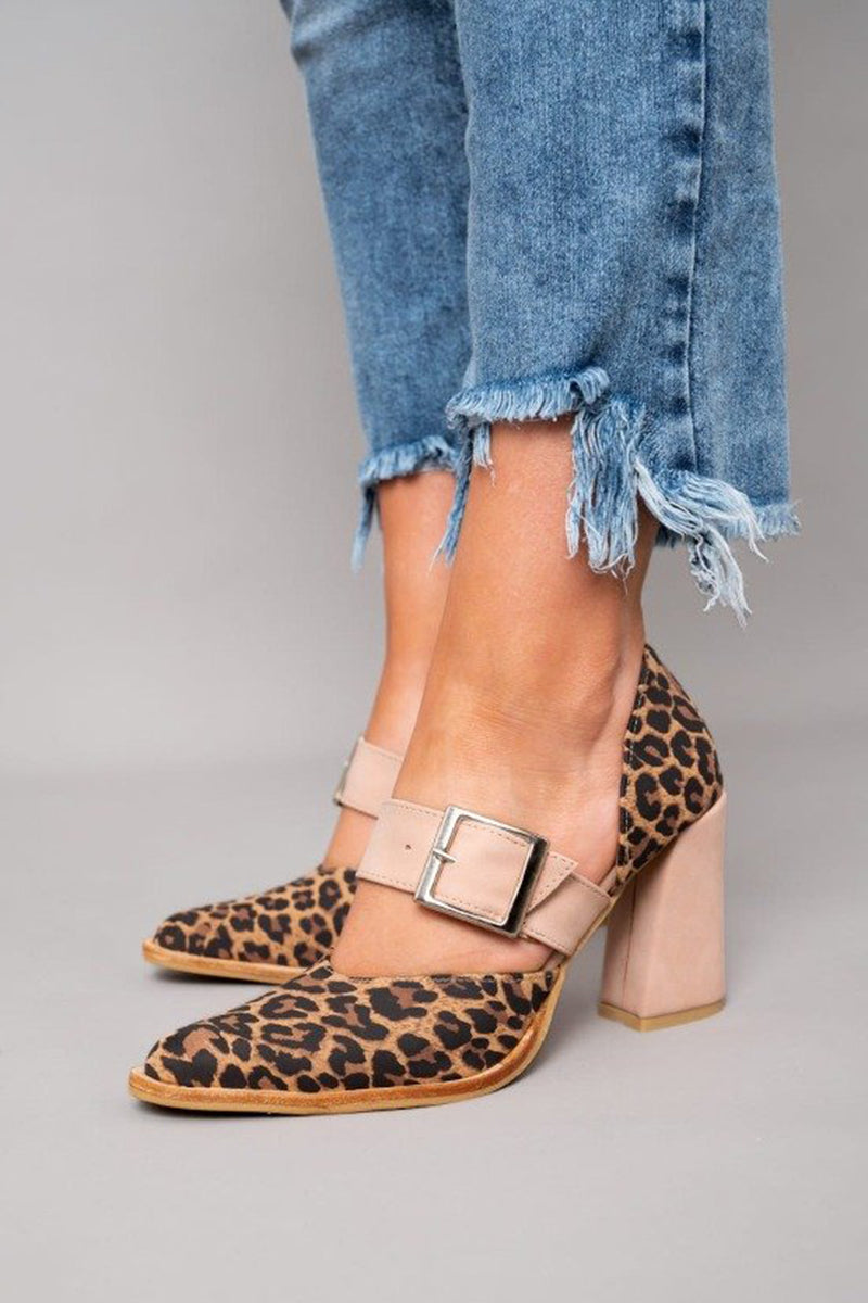 Selveta - Leopard Stable Heel Sandals