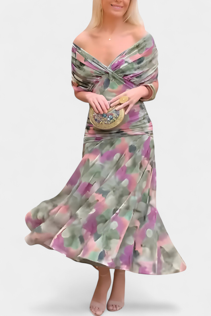 Alondra – Elegant Formal Dress with Off-Shoulder Design