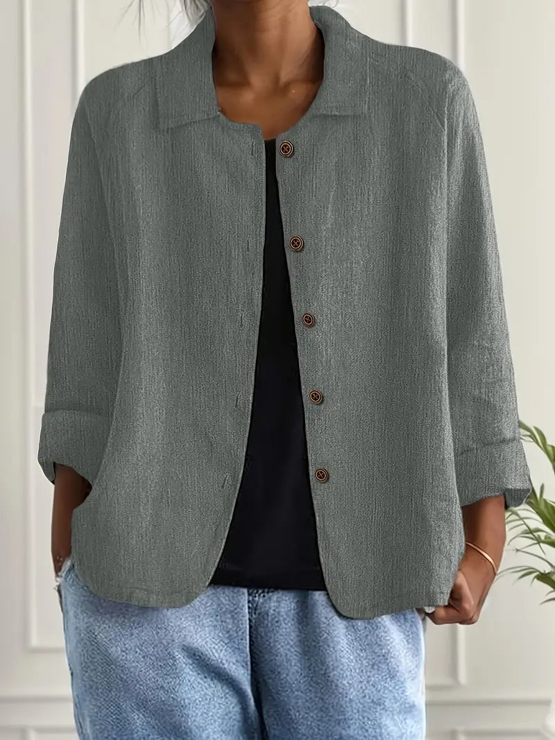 Sofia - Button-Up Blouse with Classic Collar