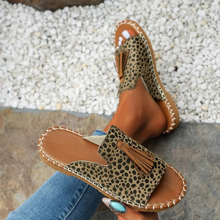 Lorraine - Boho Tassel Sandals Casual Slip-On Flats