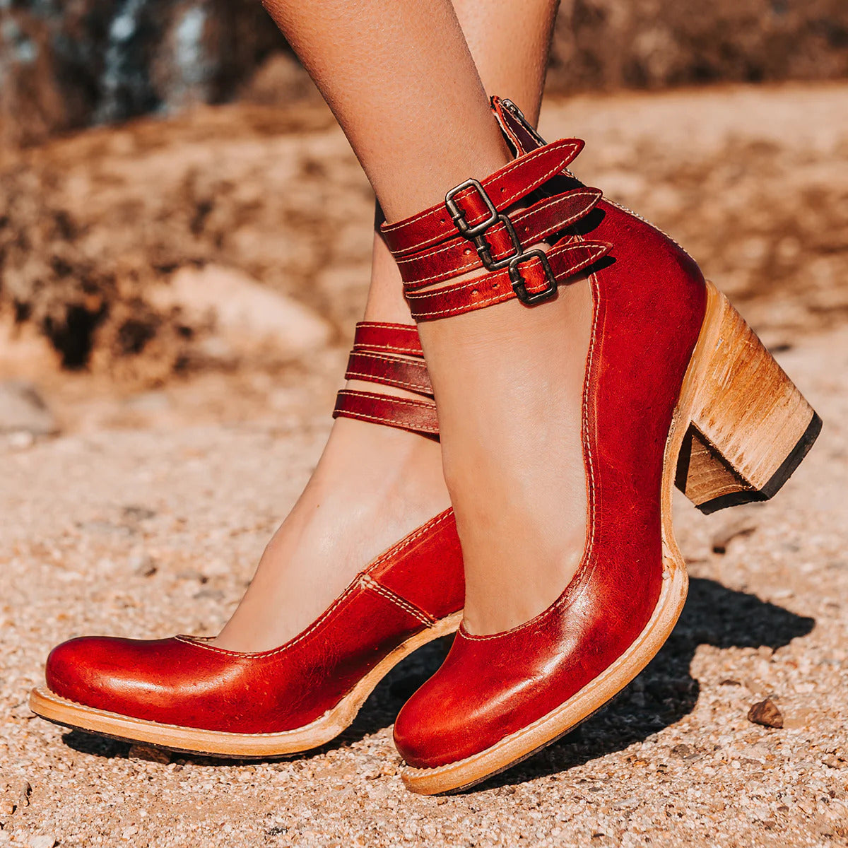 Ginevra - Multi-Strap Heels with Thick Heel
