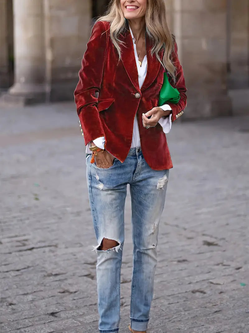 Julissa - Tailored Velvet Blazer