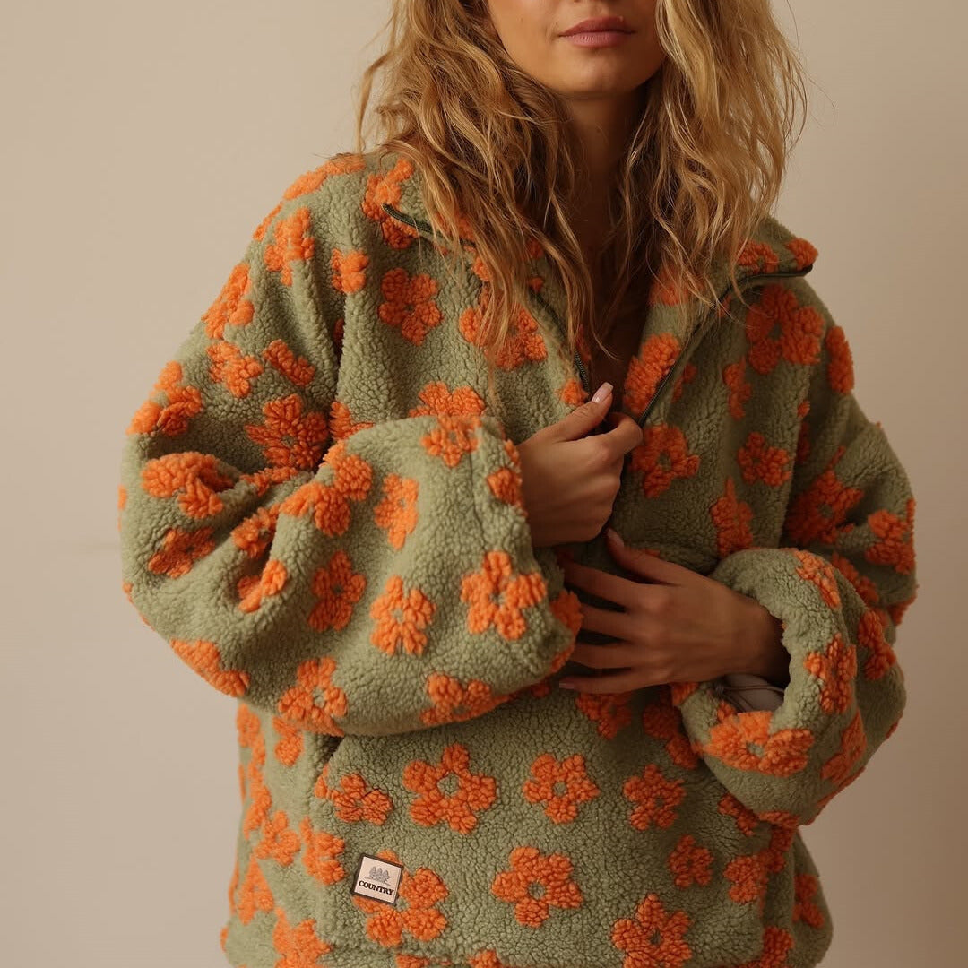 Daisy - Cozy Floral Fleece Pullover