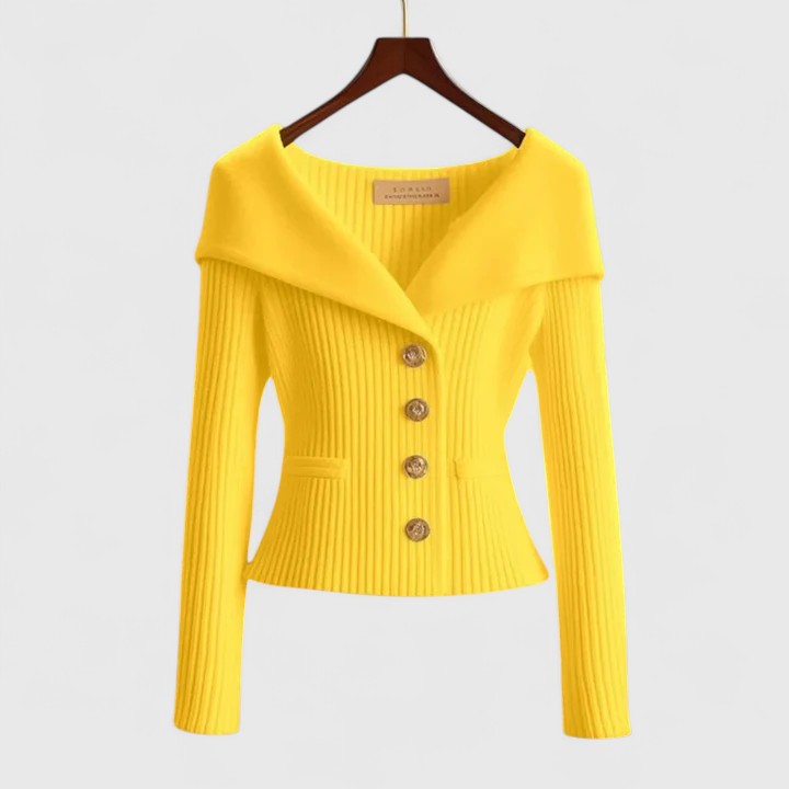 Avelora – Elegant Off-Shoulder Buttoned Top