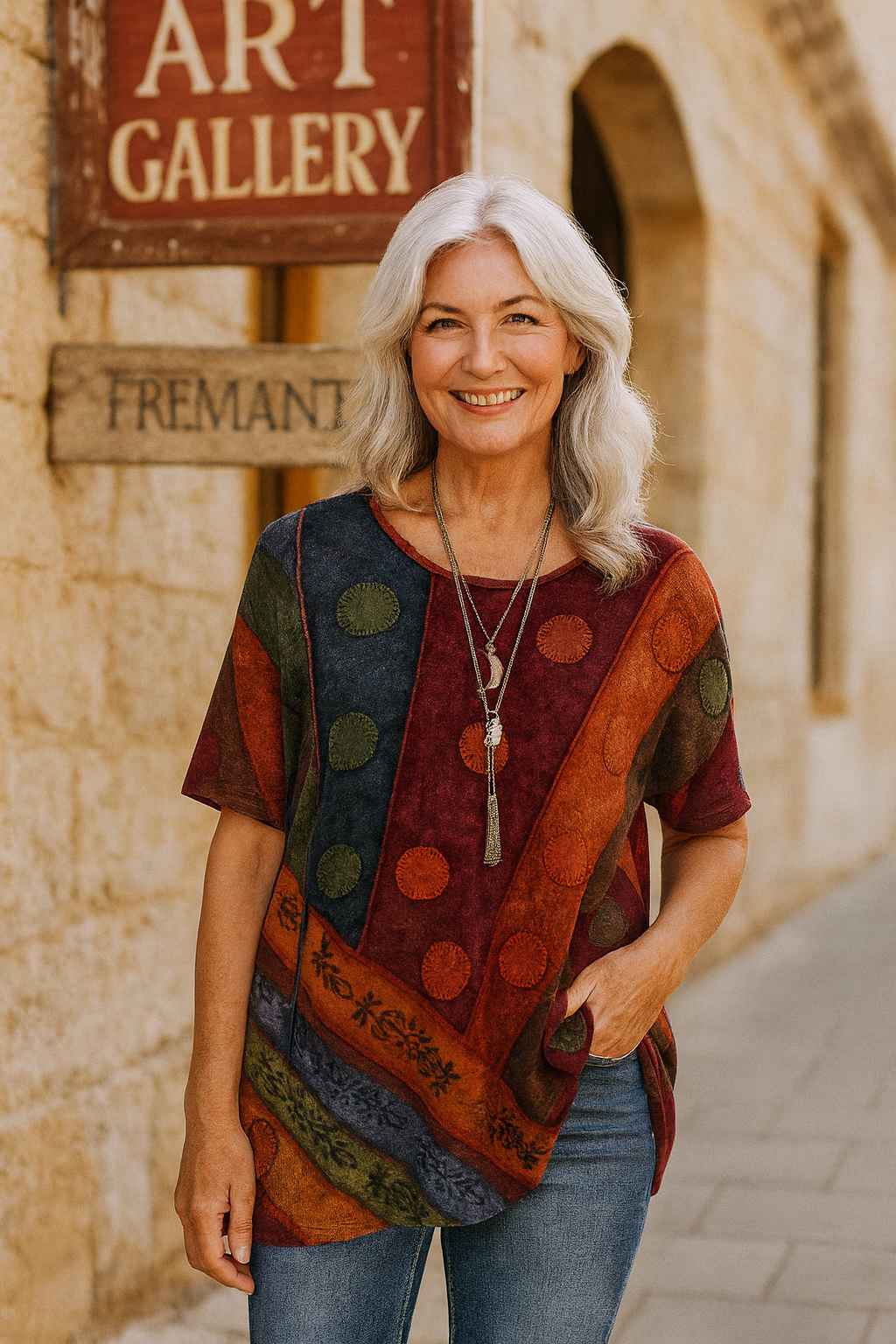 Calla - Flowy Boho-Inspired Top with Unique Print