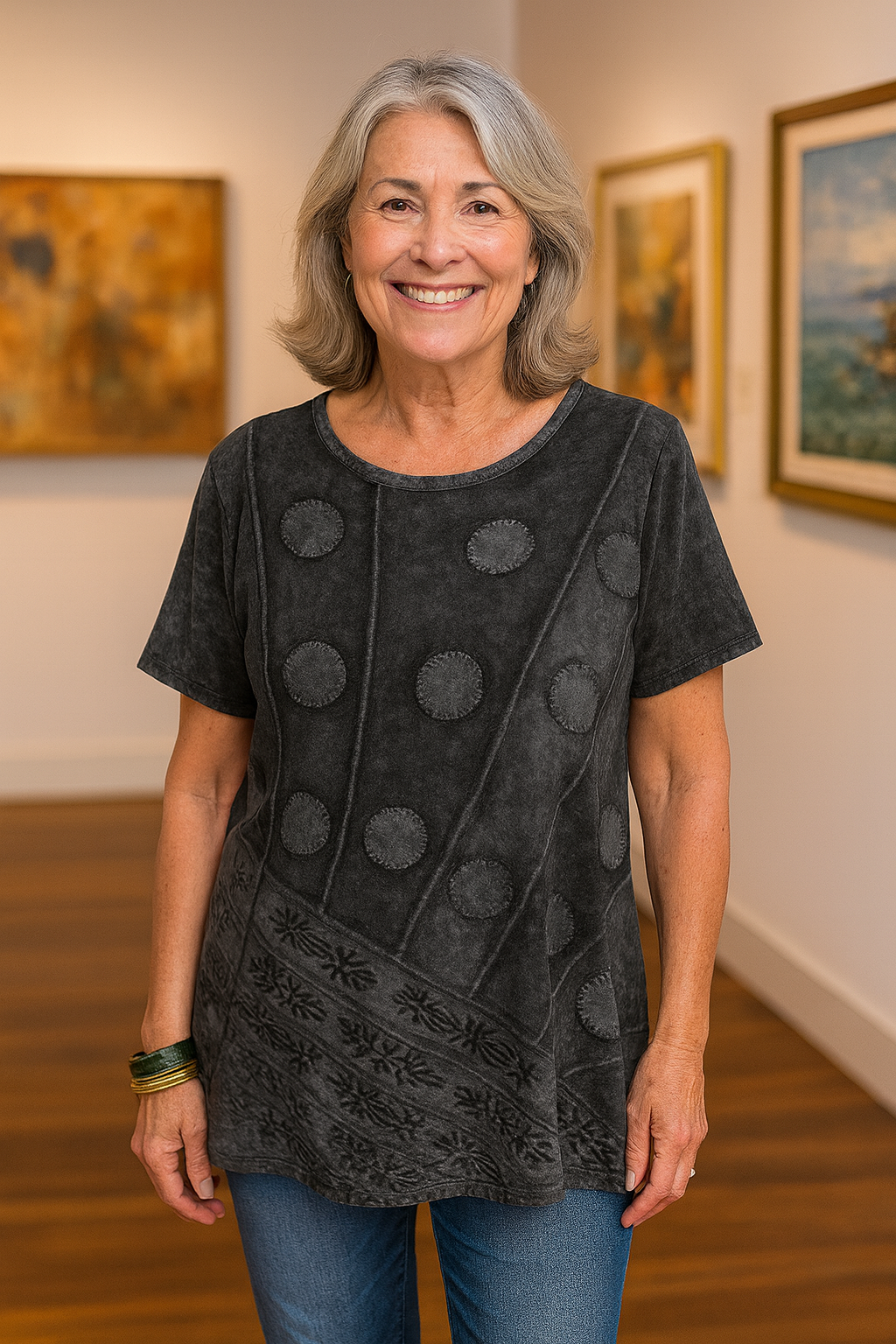 Calla - Flowy Boho-Inspired Top with Unique Print