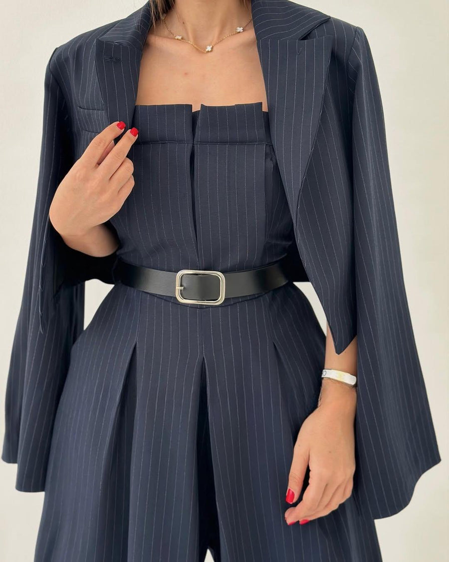 Éclat Ensemble – Tailored Bustier, Blazer & Trouser Set